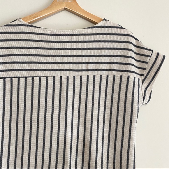 Pomp and Circumstance Neutral Stripe Shift Dress S - Picture 7 of 7